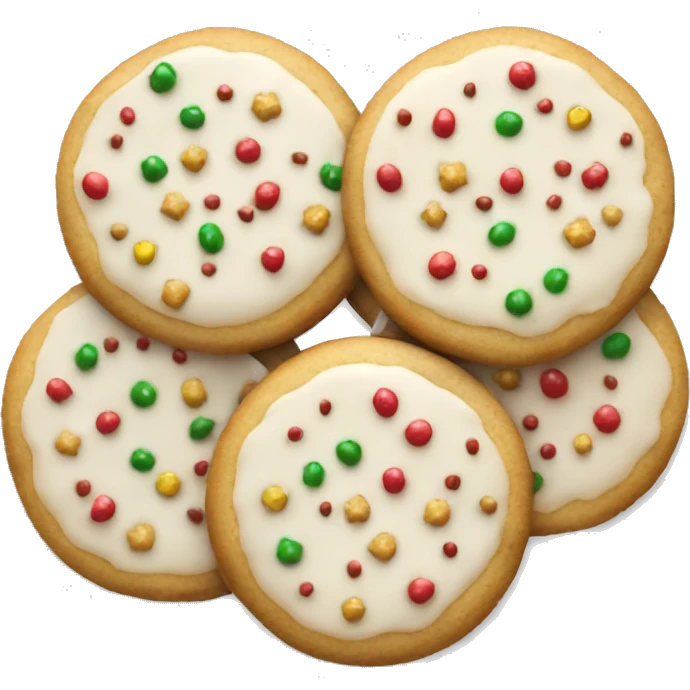 Christmas cookies with icing and sprinkles emoji