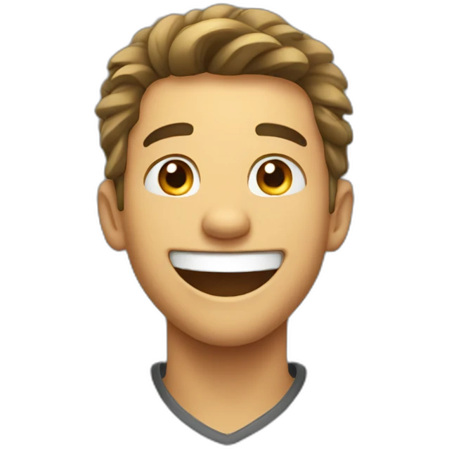 Handsome young man laughing emoji