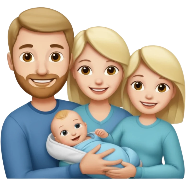 Husband wife and baby emoji