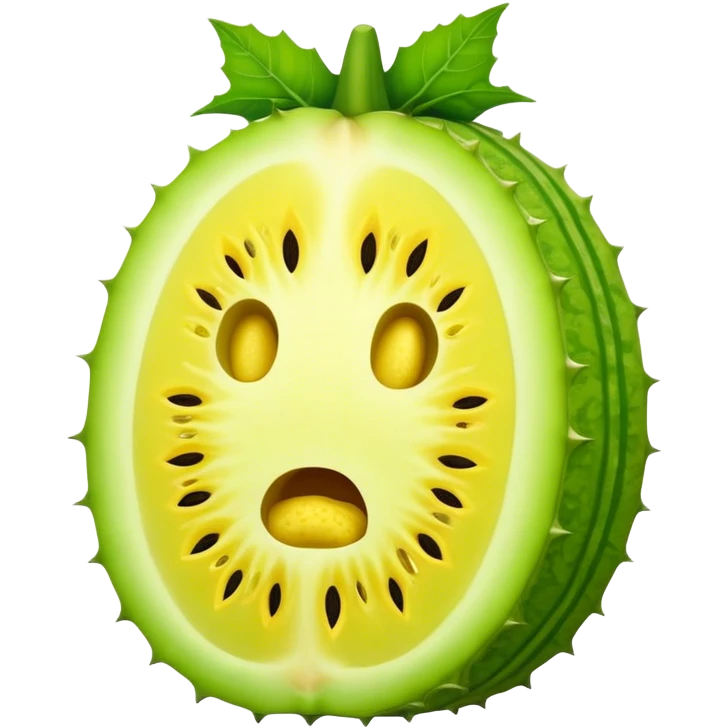 The bitter melon was cut from the front. emoji