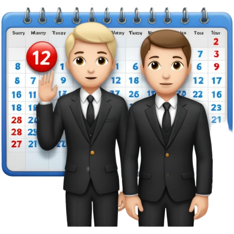 I NEED LIKE PERSON IN FORMALS AND CALENDAR ADJUSED AND NEXT TO HIM AND NO BACKGROUND COLOR FOR PIC emoji