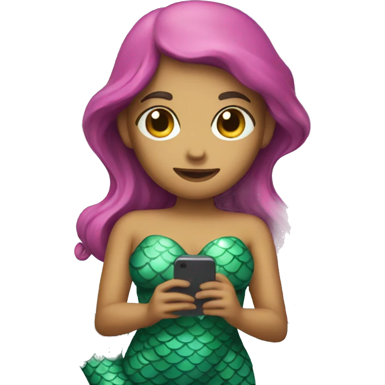 Mermaid holding shell phone emoji