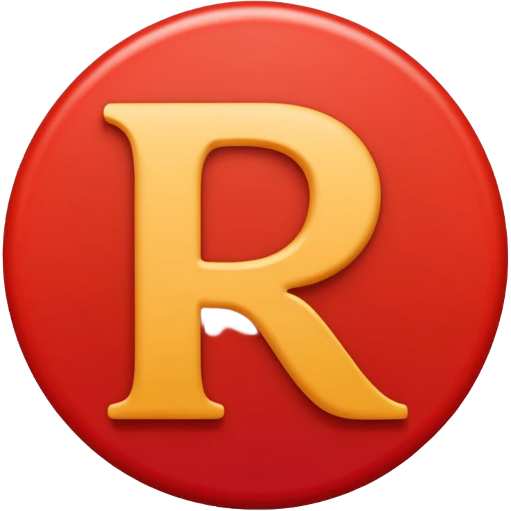 Red circle and R combo emoji