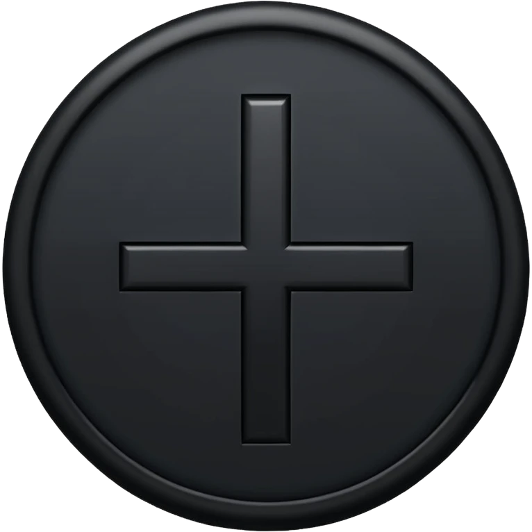 bir siyah içi boş yuvarlak içinede siyah bir artı ama artının o uçları yuvarlağı içinden azıcık çıksın emoji