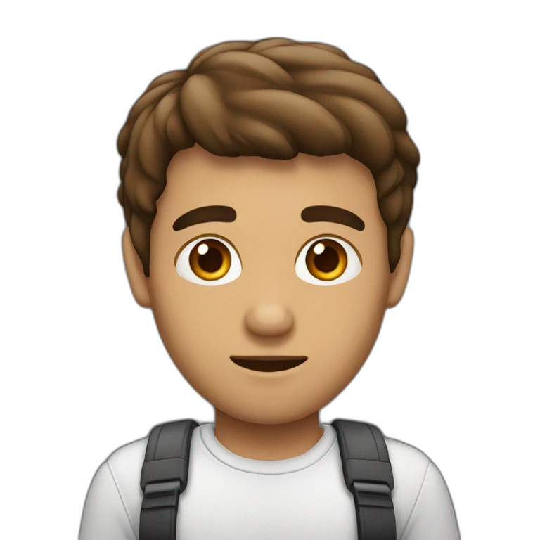 hombre ojos marrones y pelo oscuro emoji