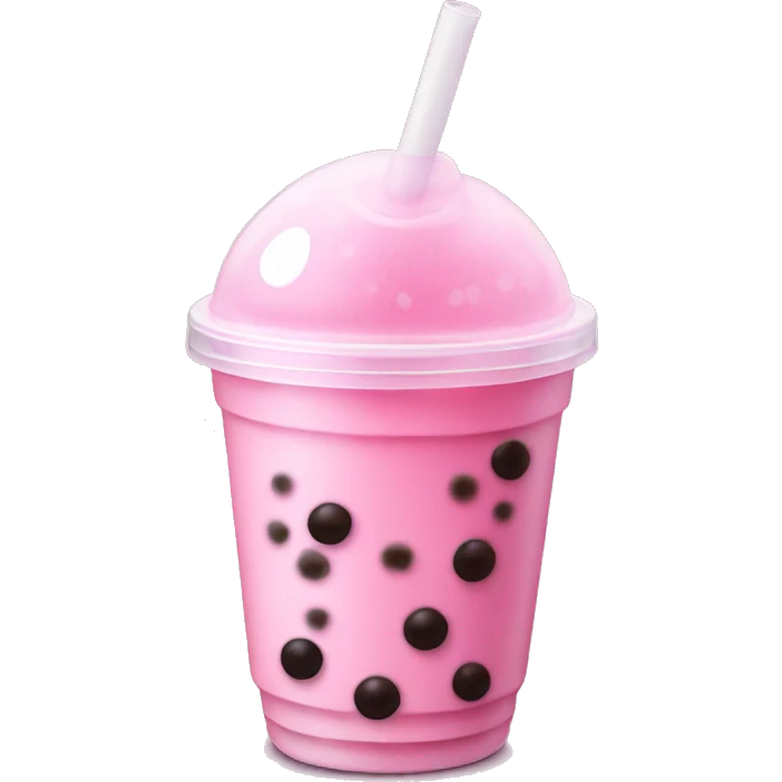 Pink bubble tea emoji