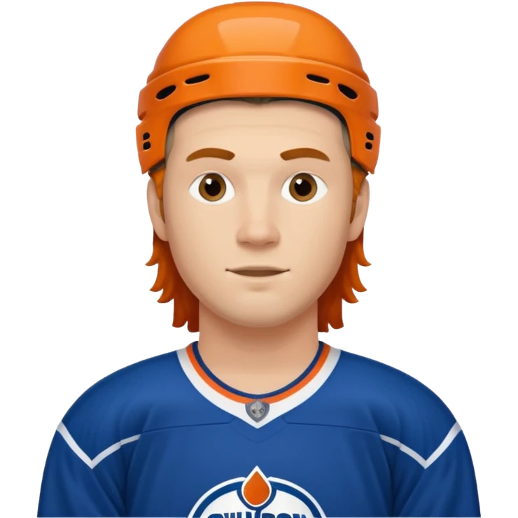 Edmonton oiler hockey player with a blind mullet emoji