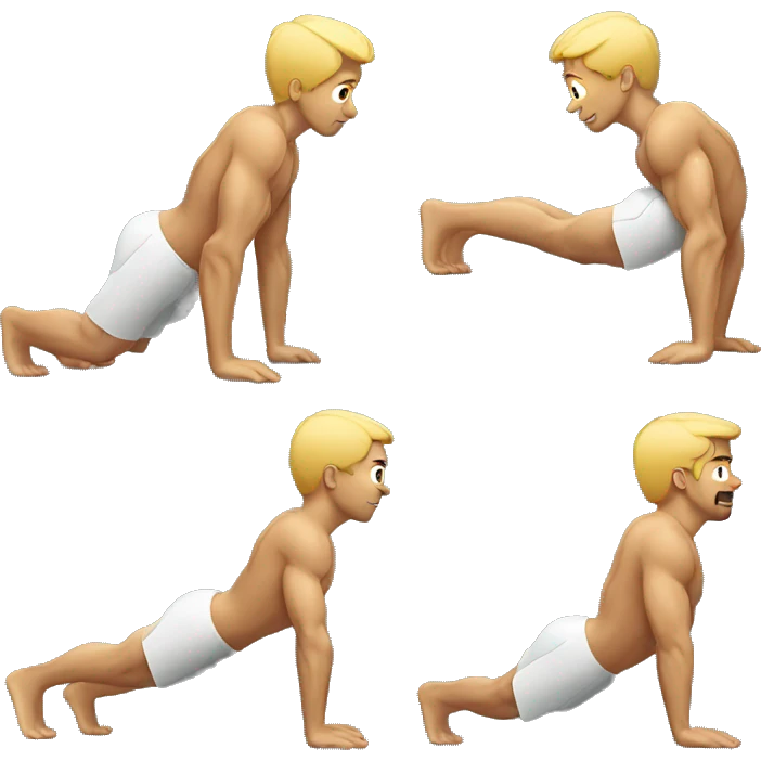 man doing push ups. emoji