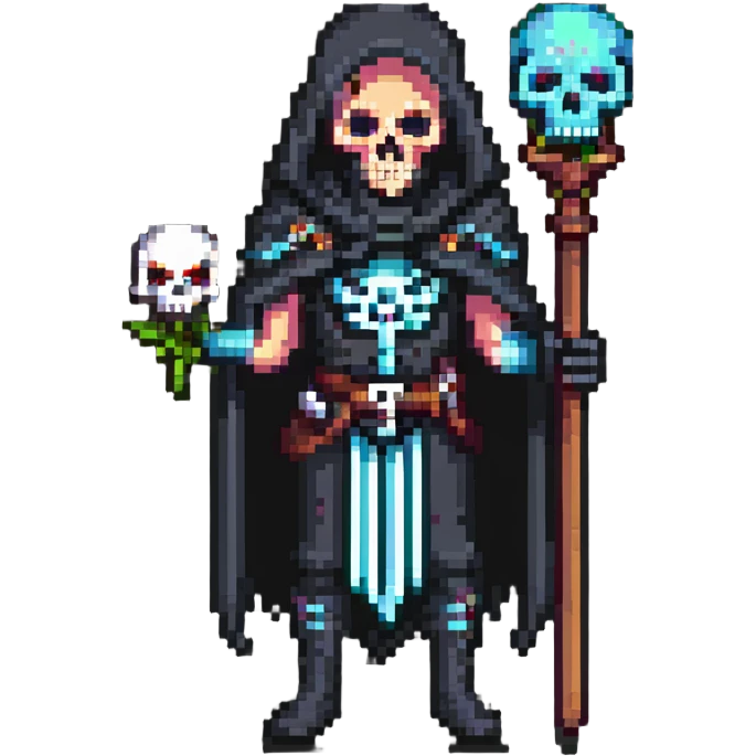 Necromancer with skull staff emoji