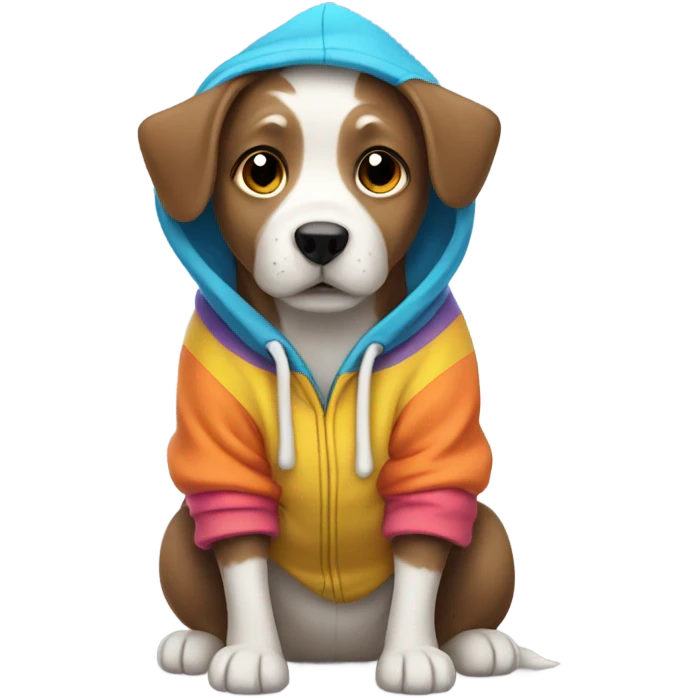 Dog wearing hoodie emoji