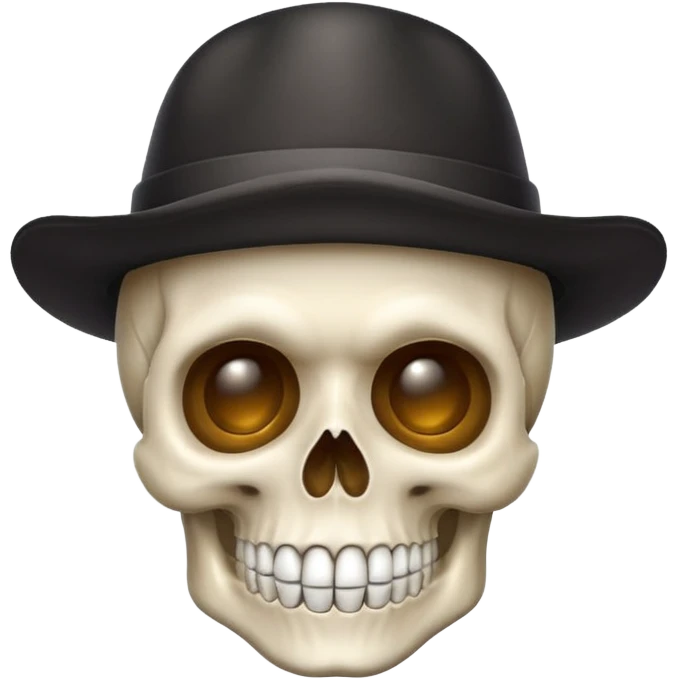 Skull emoji with a hat emoji