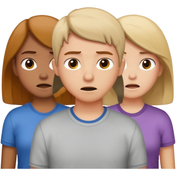 a person feeling nervous in a group emoji