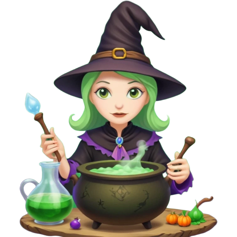 green witch cooking potion emoji