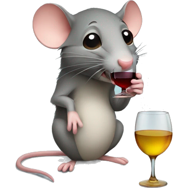 rat drinking wine emoji