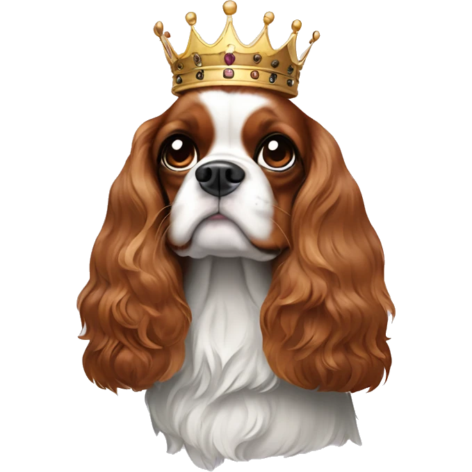 King Charles spaniel with queen fingerprint mark on the head  emoji