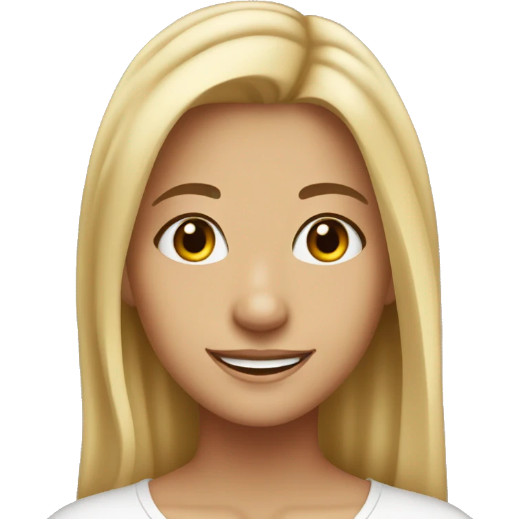 Dirty blonde girl with brown eyes pretty smiling emoji