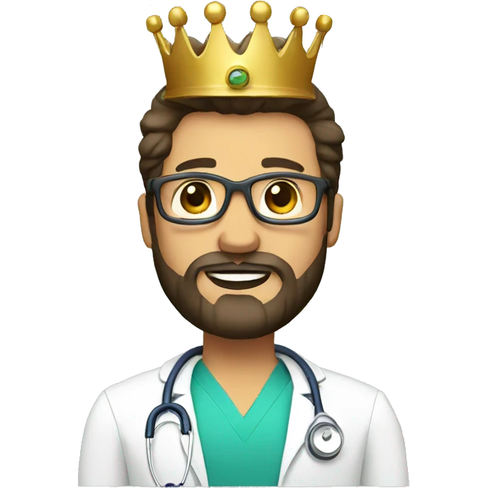 doctor with a crown and beard emoji