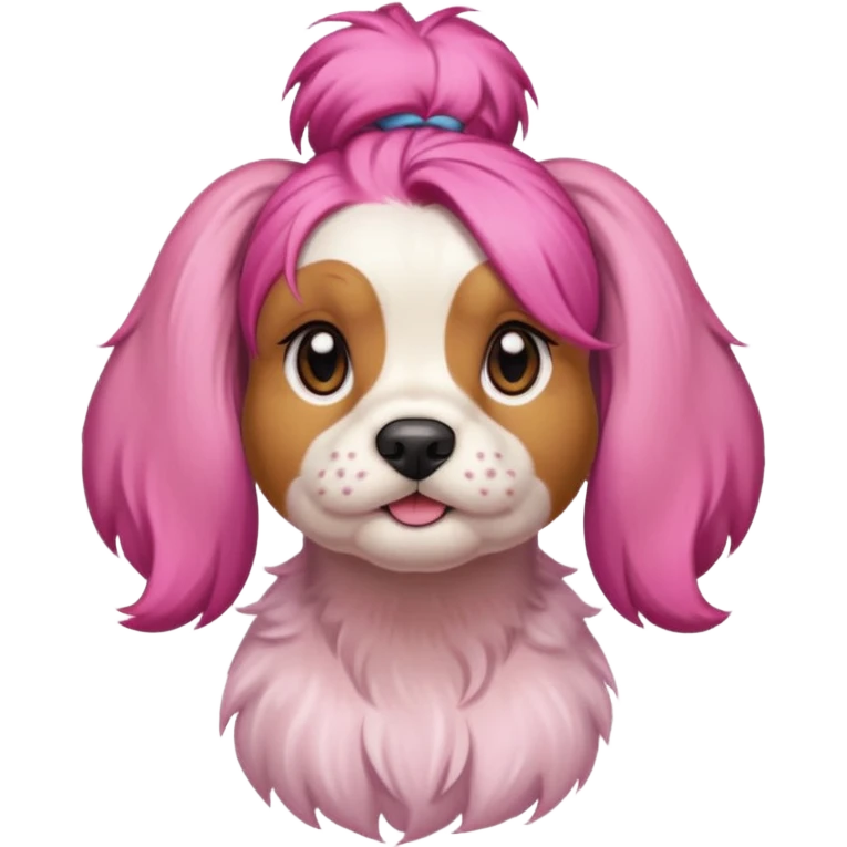 Cocker Dog with pink bun emoji