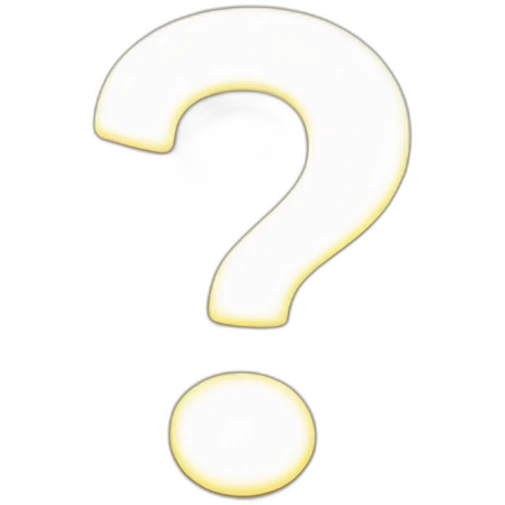 question mark with white glow emoji