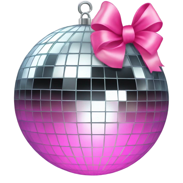 disco ball with pink bow on the top  emoji