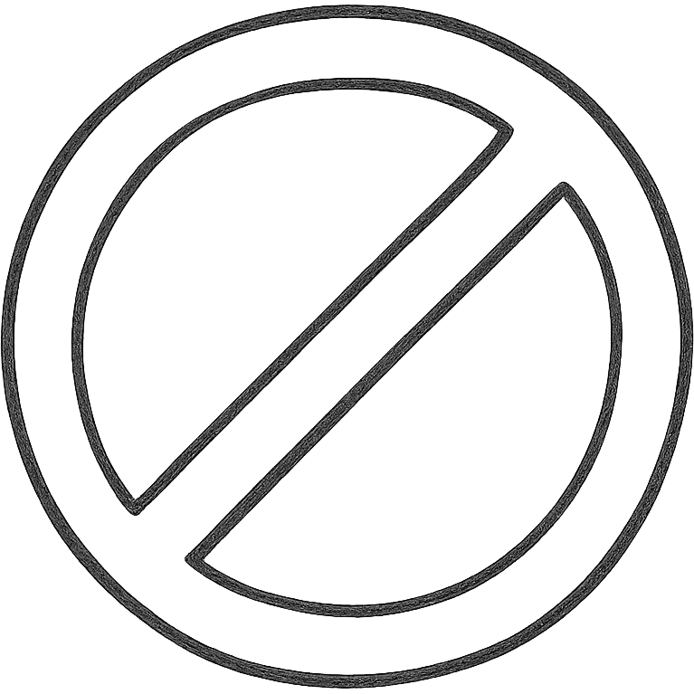 hand drawn outlined prohibition sign icon emoji