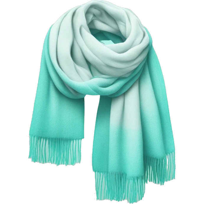 Realistic tiffany blue winter scarf isolated.  emoji