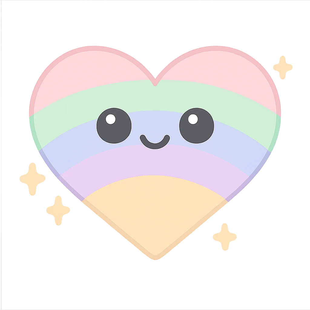 rainbow heart with sparkles emoji