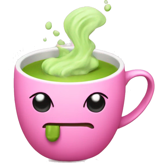 Hot Matcha in a pink mug emoji