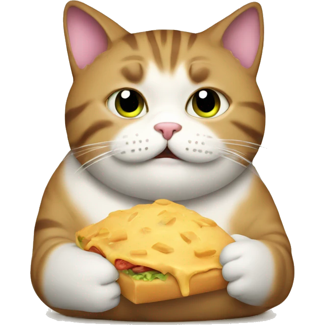 Fat cat eating  emoji