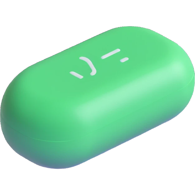 A green 3D pill emoji