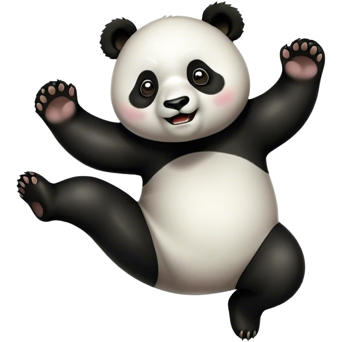 Panda Jumping up and down emoji