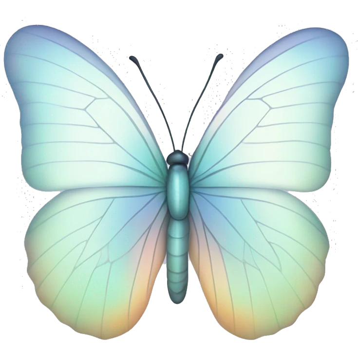 Pastel white iridescent butterfly emoji