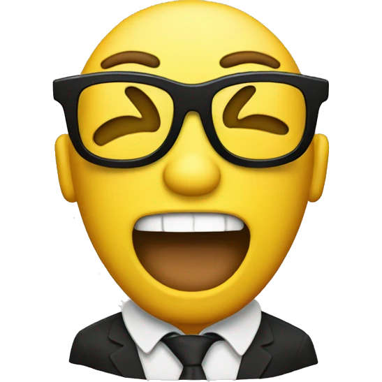 yellow smiley emoji with buck teeth, freckles, wearing black glases emoji