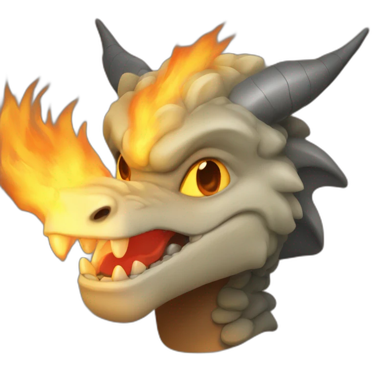 Head dragón spitiing fire emoji