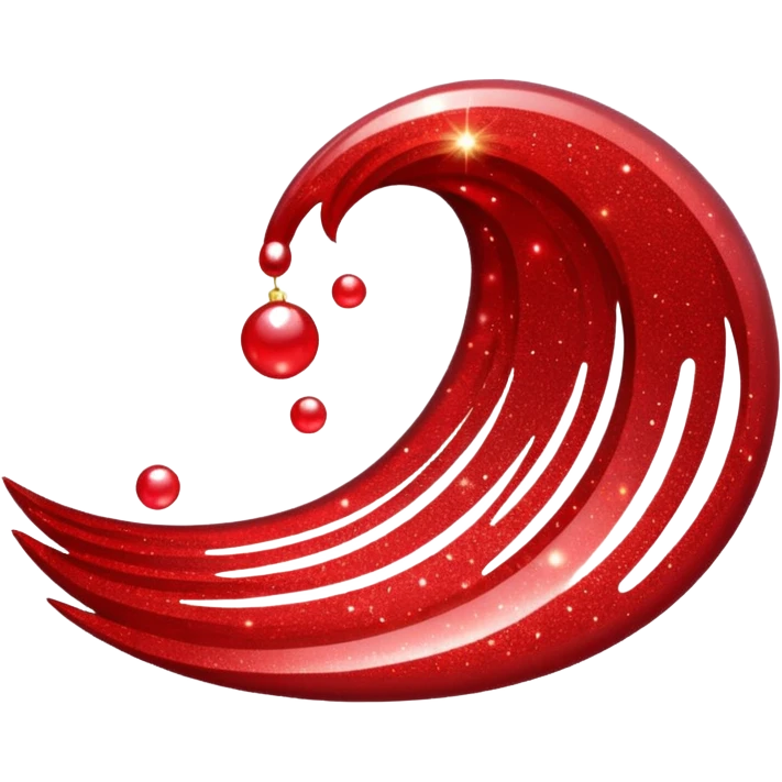 red glitter wave emoji