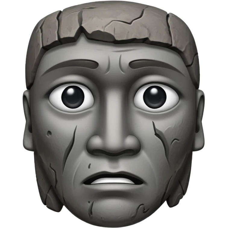 the easter island stone guy with a tear in its eye emoji