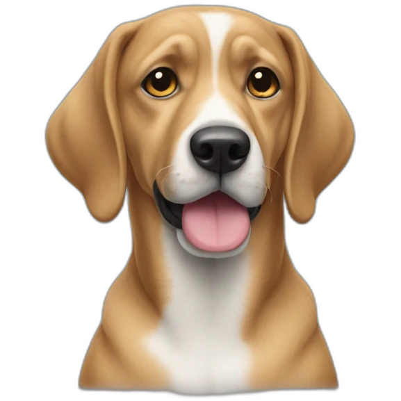 un chien qui porte une chemise bleu emoji