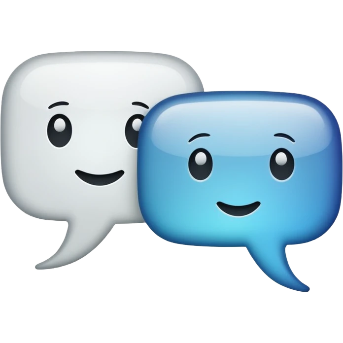 Two speech bubbles on a green background emoji