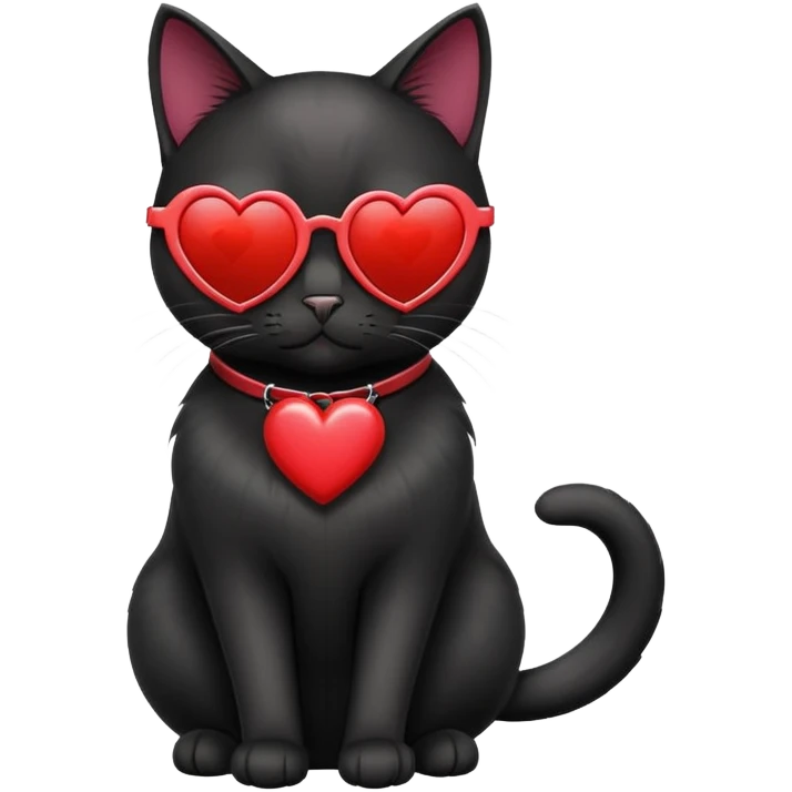 black cat wearing heart-shaped sunglasses emoji