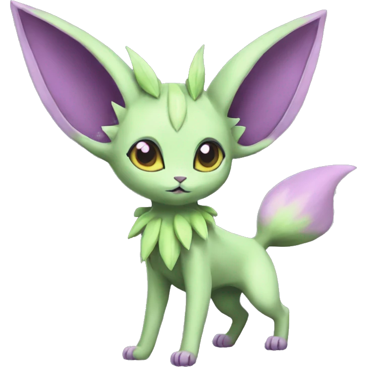 Espeon-Leafeon full body emoji