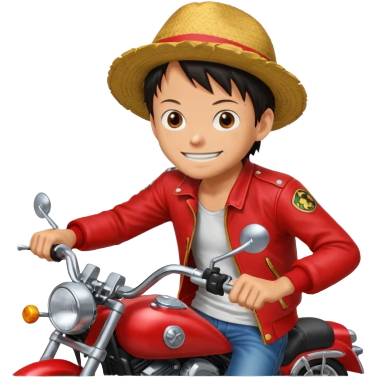 Luffy qui fait de la moto emoji