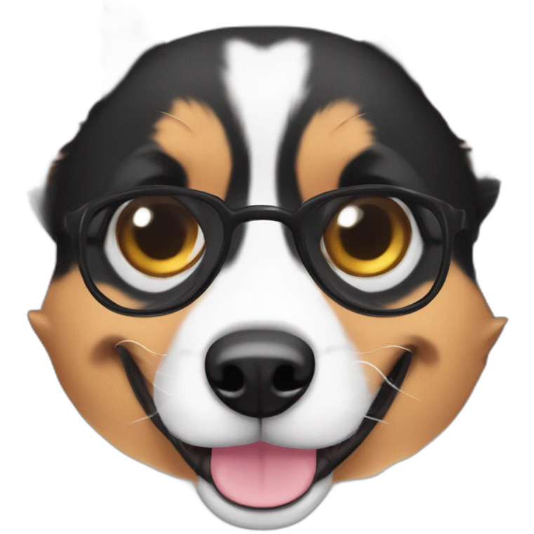 Black corgi wrinckle eye emoji