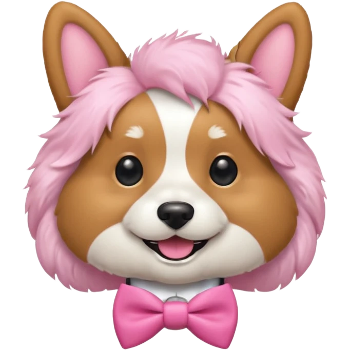 Dog whit pink bowtie emoji