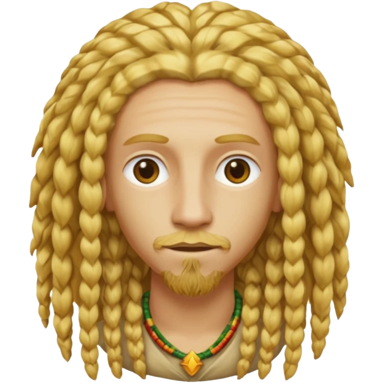 cabelo estilo rastafari loiro emoji