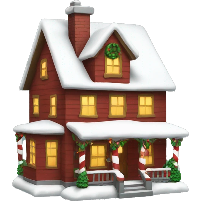 X-mas house with santa emoji