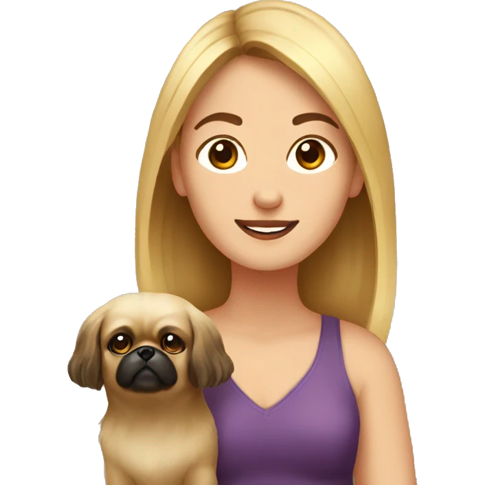 Women with Pekingese emoji