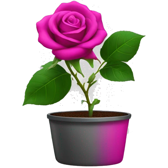 A rose in a pot, fuchsia colour emoji
