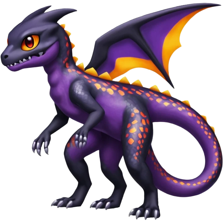 Shiny Duskull-Salandit-Umbreon-Charmeleon-Fakémon-hybrid-creature (full body)  emoji