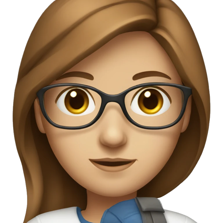 developer girl with laptop brown-hair and blue eyes emoji