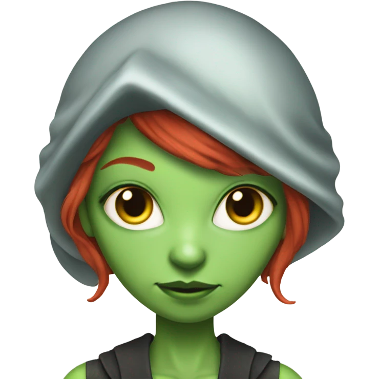 [politically incorrect, (
	{ female, alien, witch, color: light green, hair:red, eyes:cat} ]

	 emoji